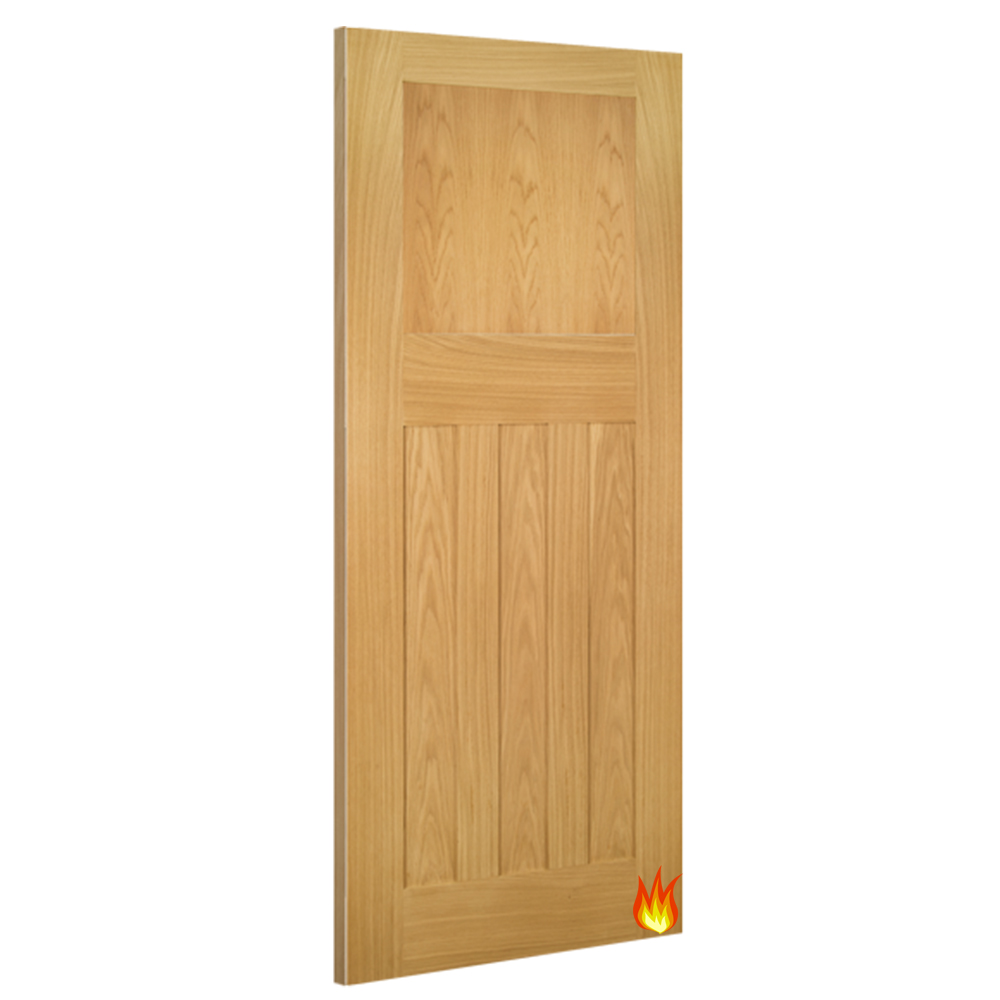 Cambridge Internal Oak Fire Door FD30 (Shaker style) with 18mm lippings